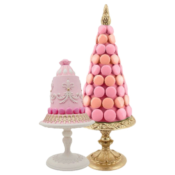 Assorted Cake & Macaron on Pedestals, INDIVIDUALLY SOLD