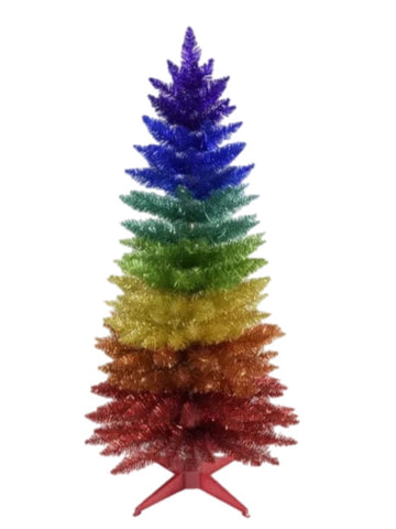 4' Rainbow Tinsel NON LIT