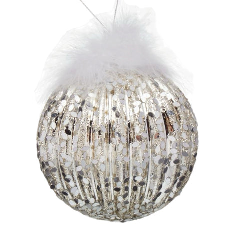 3" Small Silver Glitter Ball