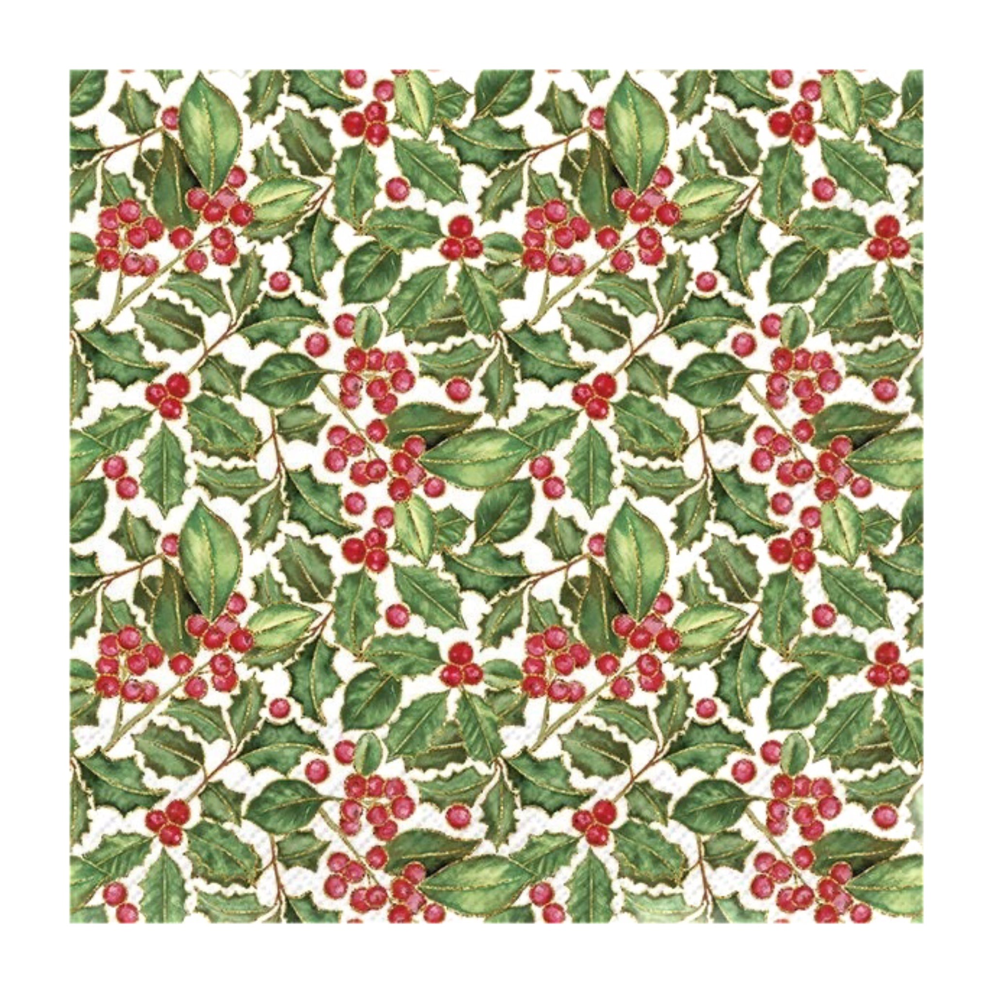 Holly Luncheon Napkin