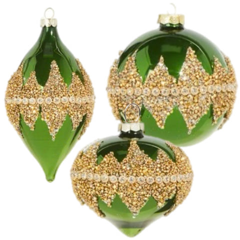 Assorted Green Beaded Ball, INDIVIDUALLY SOLD