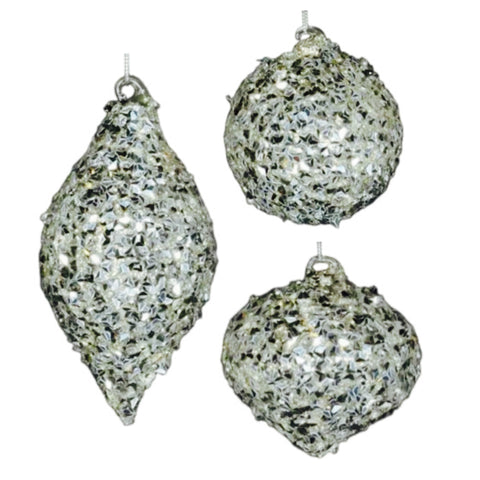 Assorted Silver Iced Ball, INDIVIDUALLY SOLD
