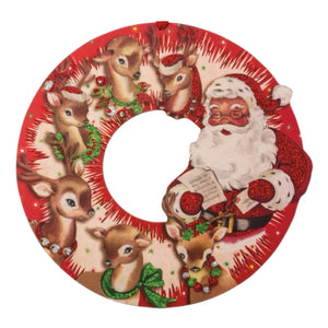 13" Santa With Reindeer Cut Out Wreath