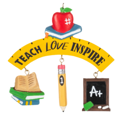 Teach Love Inspire Teacher Dangle Ornament