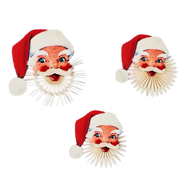 Assorted Santa Face Honeycomb Fan Ornament, INDIVIDUALLY SOLD