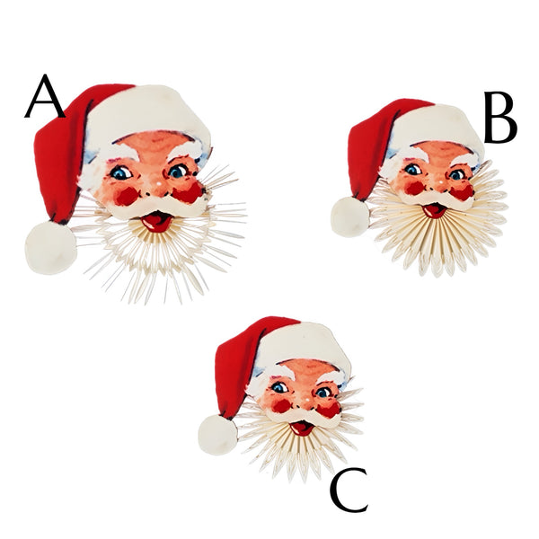 Assorted Santa Face Honeycomb Fan Ornament, INDIVIDUALLY SOLD
