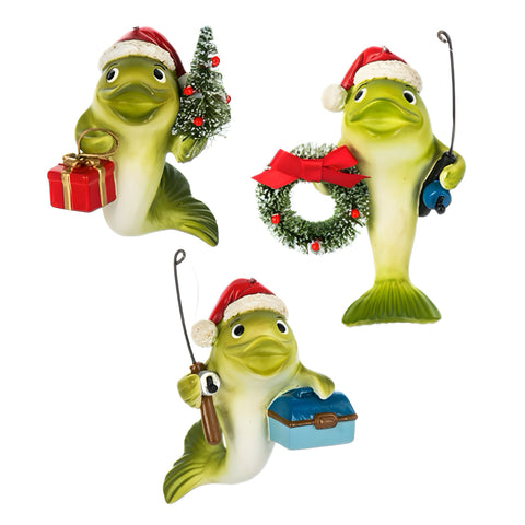 Assorted Holiday Fish Ornament, INDIVIDUALLY SOLD