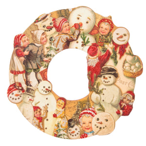 14" Victorian Snowman Cut Out Wreath