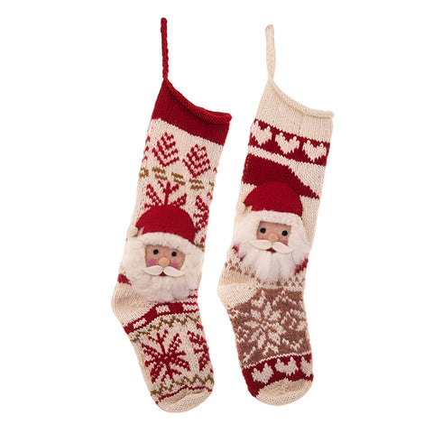 Assorted 23" Santa Face Stocking, INDIVIDUALLY SOLD