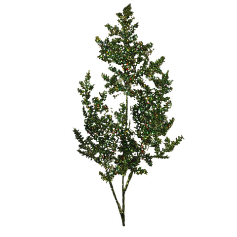 Glittered Chartreuse Hemlock Spray