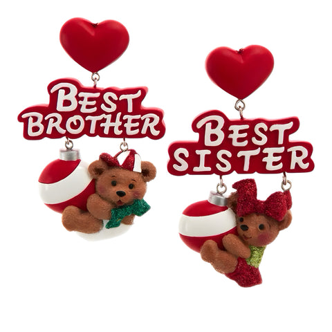 Assorted Best Bear Ornament, INDIVIDUALLY SOLD
