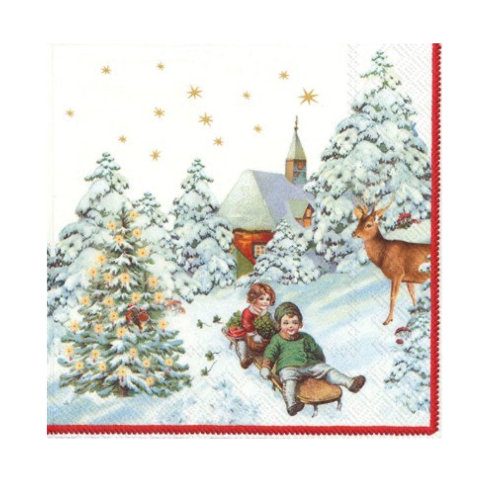 Snow Fun Luncheon Napkin