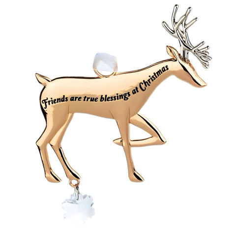 Friends Are True Blessings At Christmas Deer Ornament