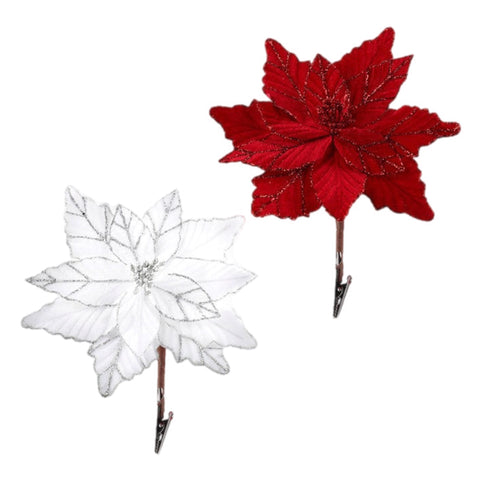 Assorted Clip On Poinsettia, INDIVIDUALLY SOLD