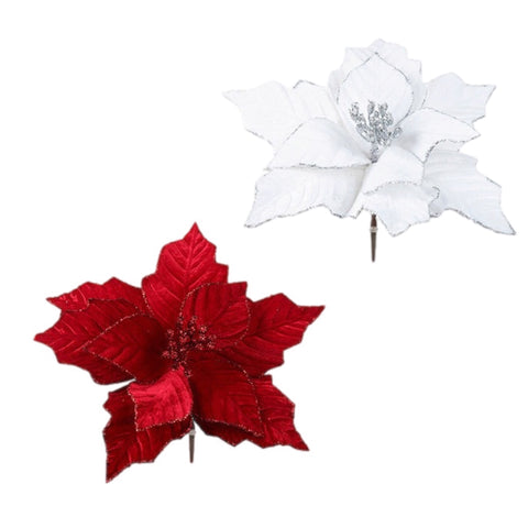 Assorted Clip On Poinsettia, INDIVIDUALLY SOLD