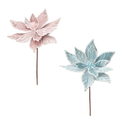 Assorted Pastel Poinsettia Stem, INDIVIDUALLY SOLD