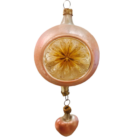 Pink Reflector With Heart Dangle Ball