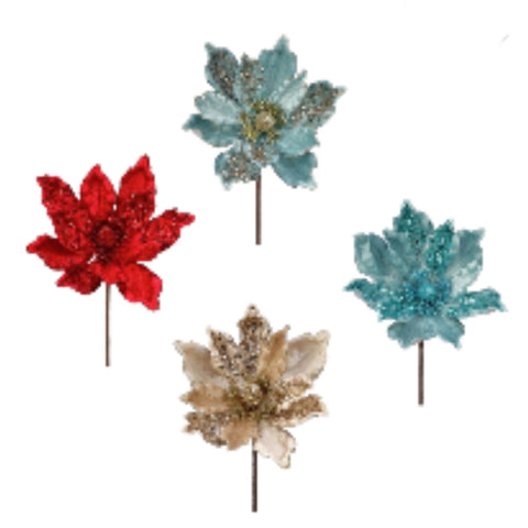 Assorted Glittered Magnolia Stem, INDIVIDUALLY SOLD