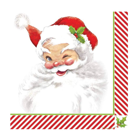 Winking Santa Cocktail Napkin