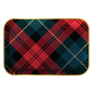 10.5" Plaid Platter Plate, Set Of 8