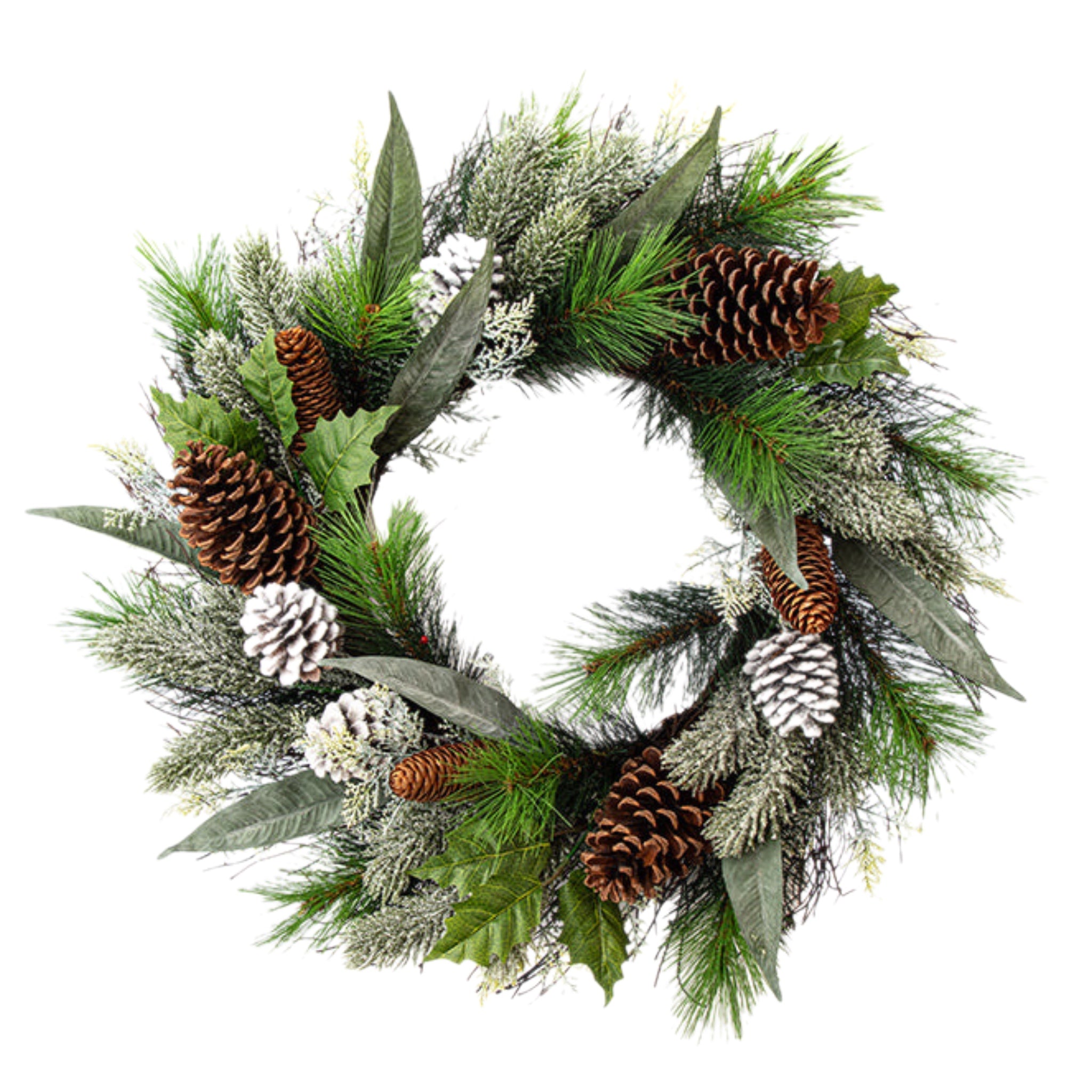 24" Pine And Pinecones Wreath