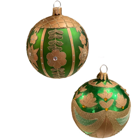 Assorted Green Flower Ball, Ornament