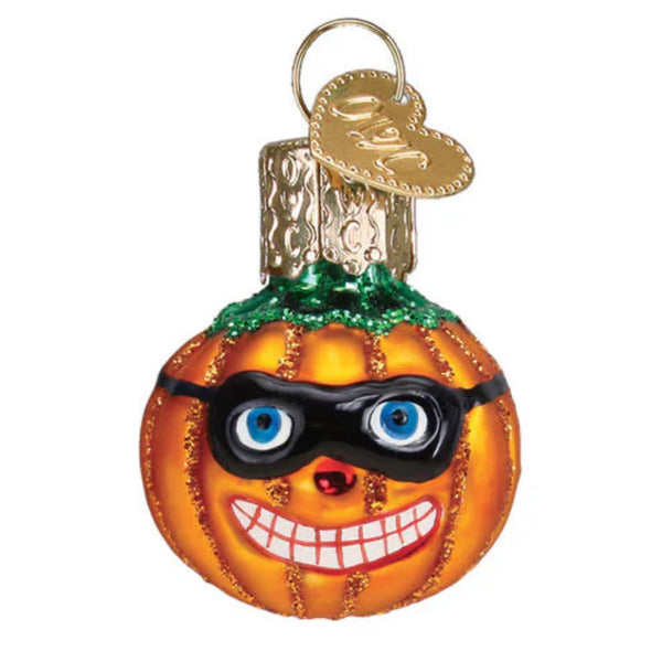 Assorted Glass Masked Pumpkin Ornament, INDIVIDUALLY SOLD