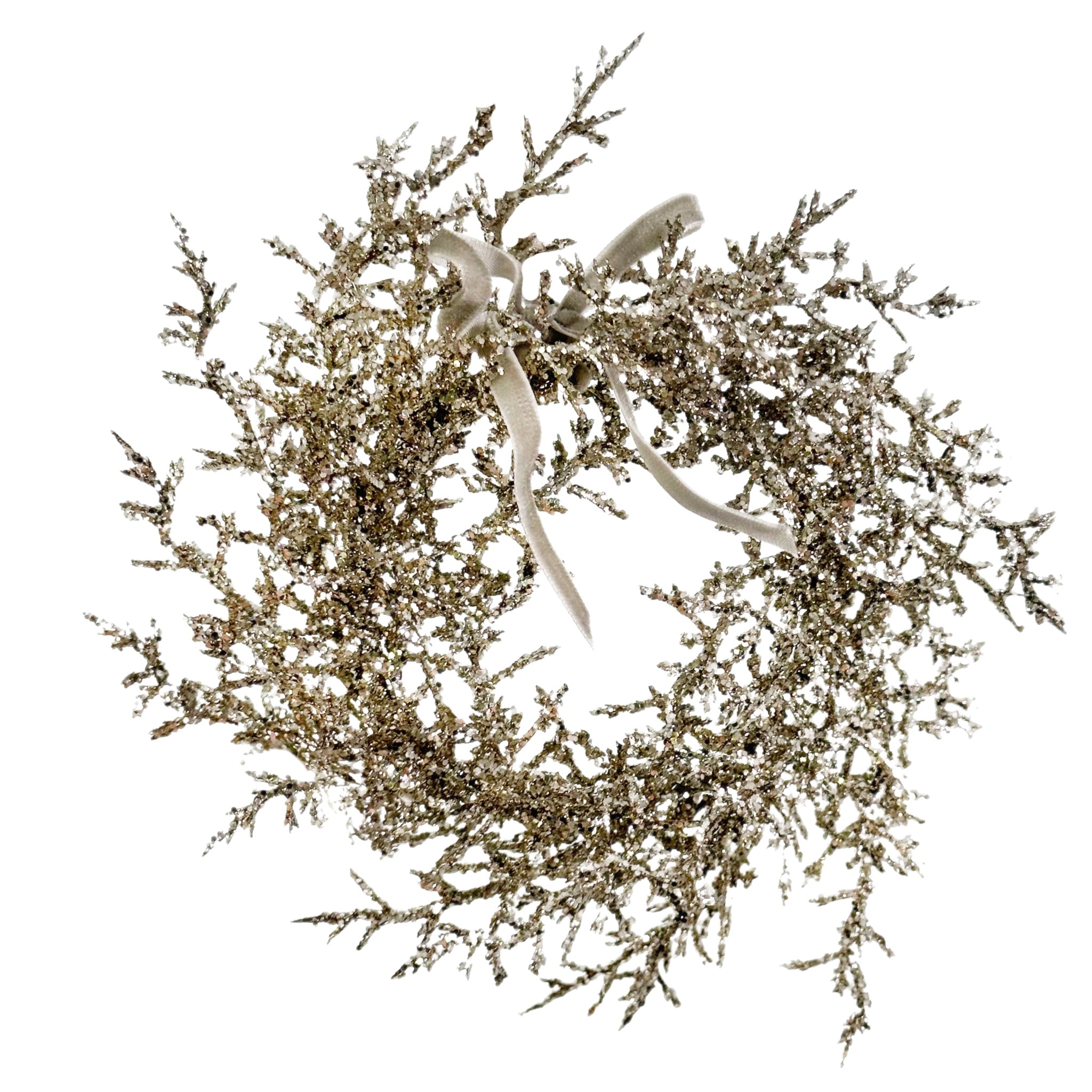 6.5" Gold Glittered Branch Wreath