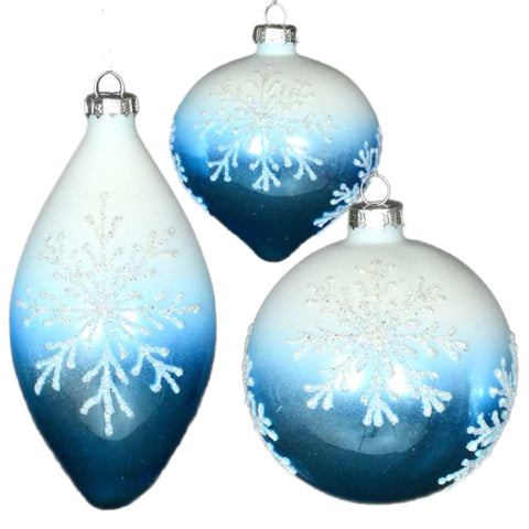 Assorted Blue Ombré Snowflake Ball, INDIVIDUALLY SOLD