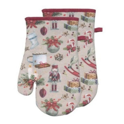 Classic Christmas Oven Mitt, Set Of 2