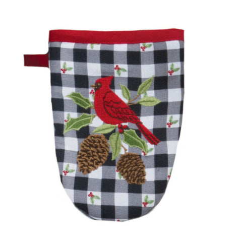 Buffalo Plaid Cardinal Oven Mitt, INDIVIDUALLY SOLD