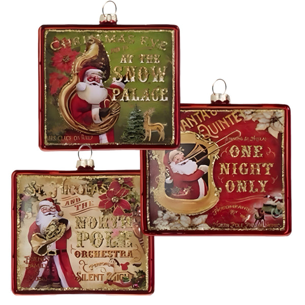 Assorted Santa With Instrument Ornament, INDIVIDUALLY SOLD
