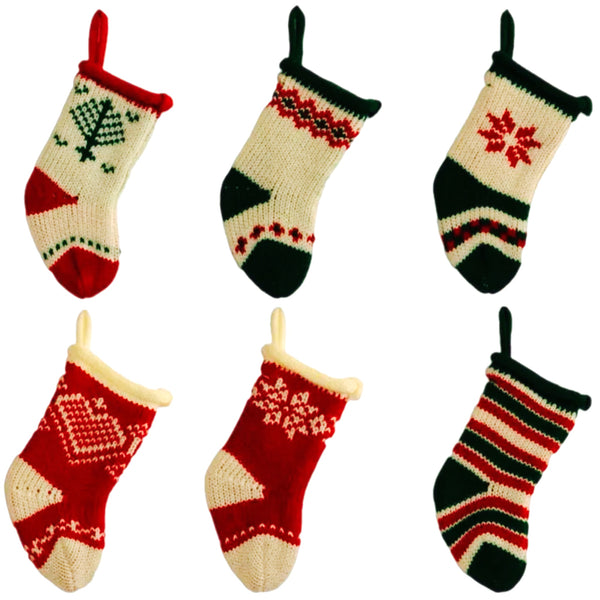 Assorted 5" Mini Knit Stocking Ornament, INDIVIDUALLY SOLD