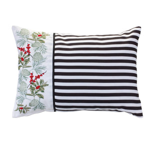 Holly And Stripes Pillow