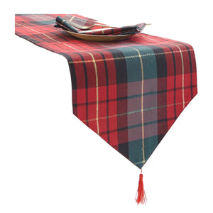 Checkered Red And Green Table Runner