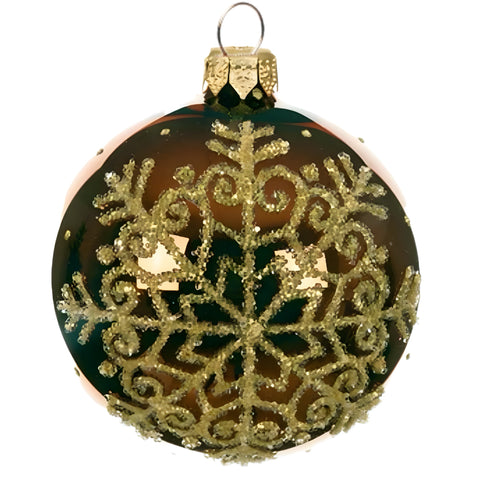 Gold Snowflake On Brown Ball