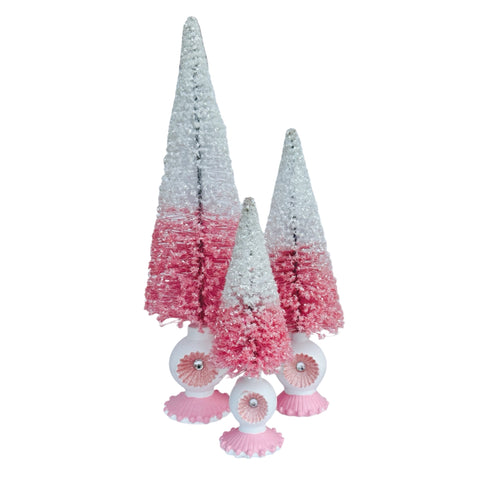 Assorted Pink & White Sisal Tree Figurine, INDIVIDUALLY SOLD