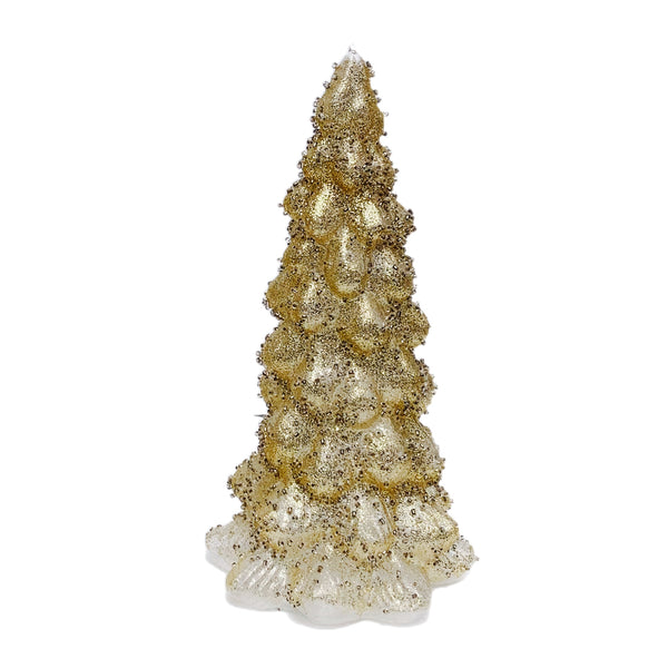 Assorted Champagne Beaded Tree Figurine, INDIVIDUALLY SOLD