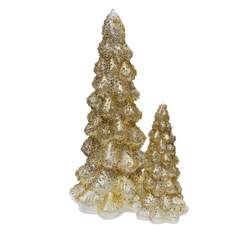 Assorted Champagne Beaded Tree Figurine, INDIVIDUALLY SOLD