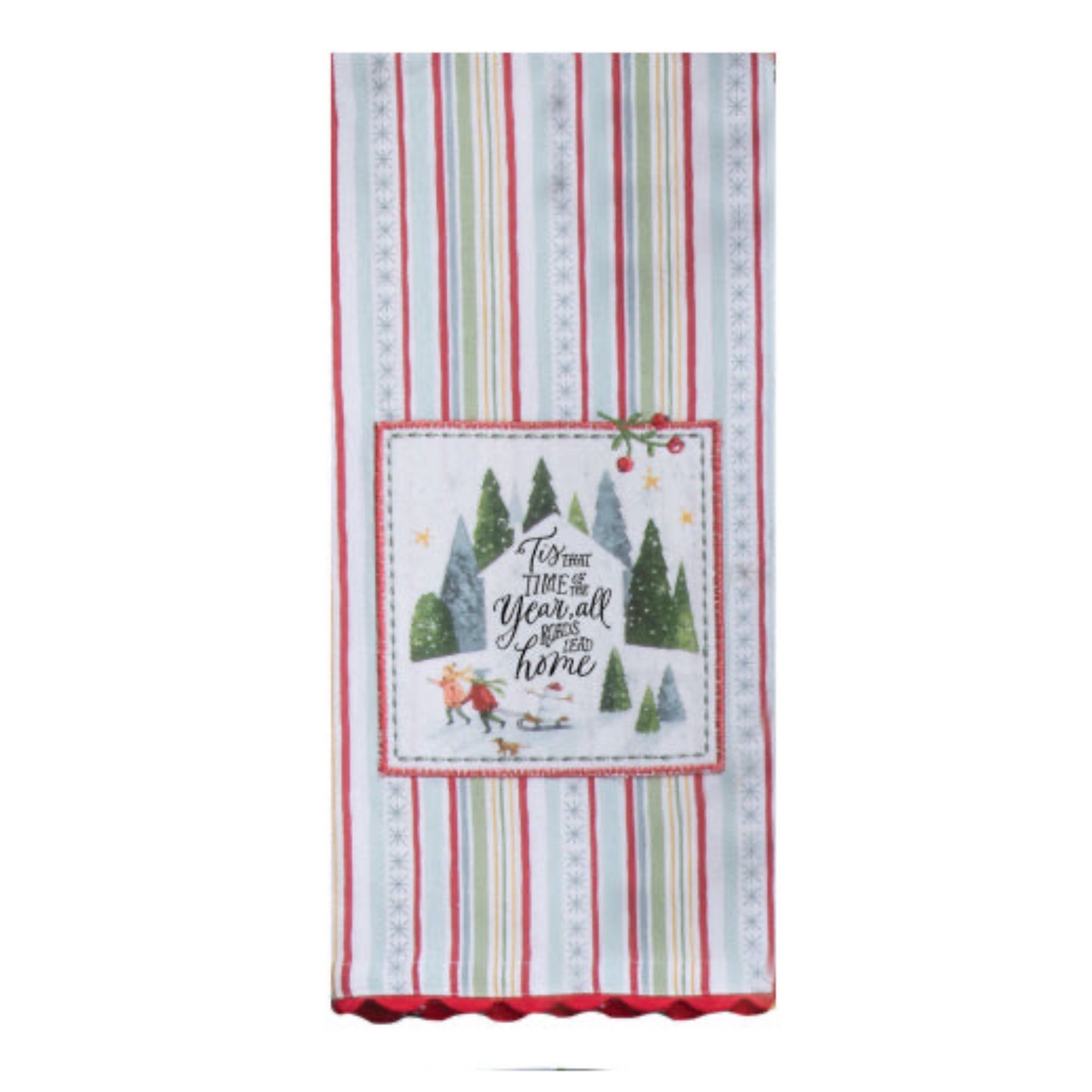 Tis The Time Of The Year All Roads Lead Home Tea Towel