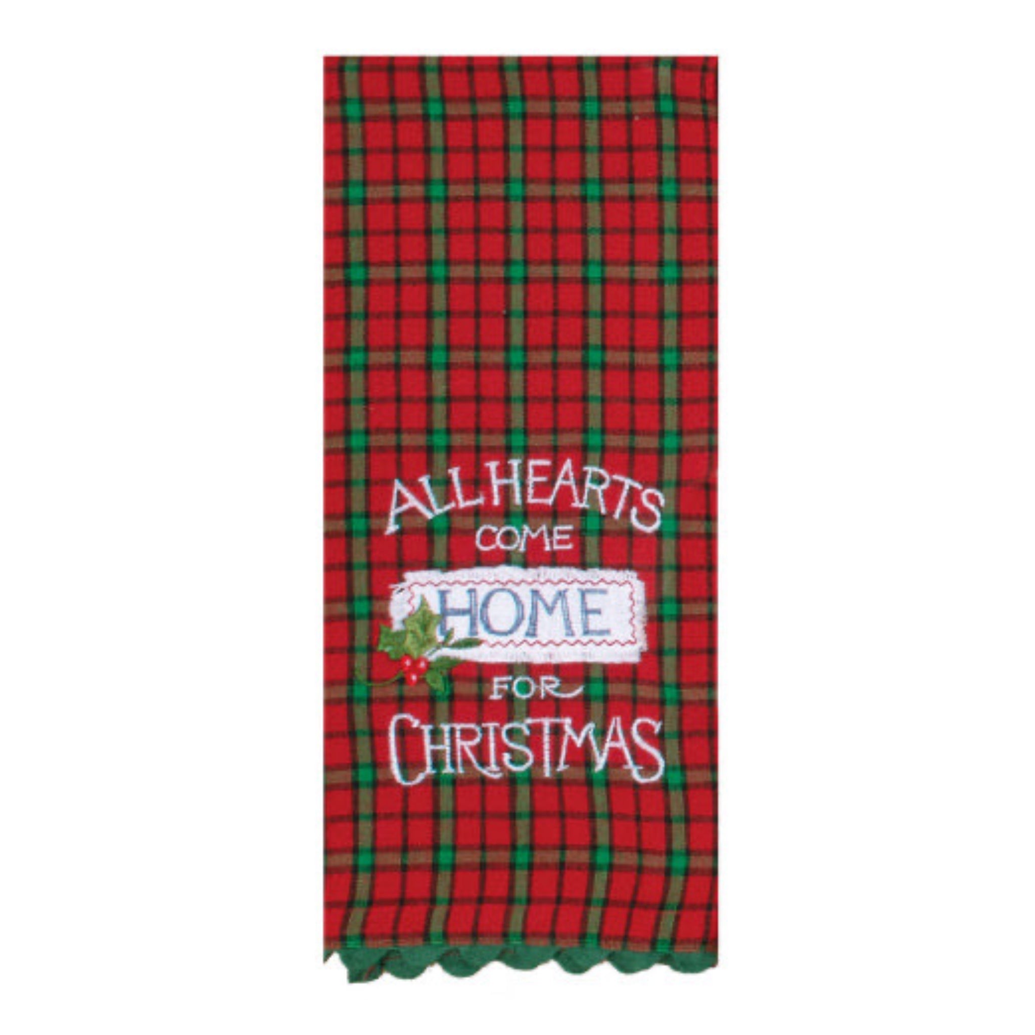 All Hearts Come Home For Christmas Tea Towel