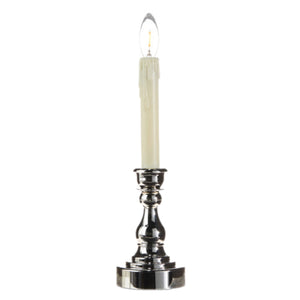 13.75" Taper Flameless Candle: Silver