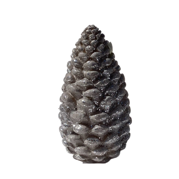 Assorted LED Silver Pinecone Figurine, INDIVIDUALLY SOLD