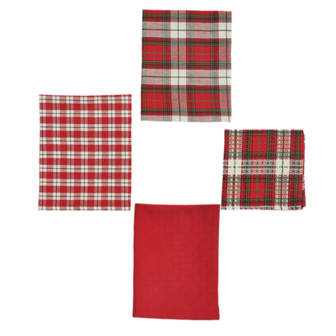 Red Checkered Tea Towel, Set Of 4