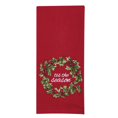 Tis' The Season Wreath Tea Towel