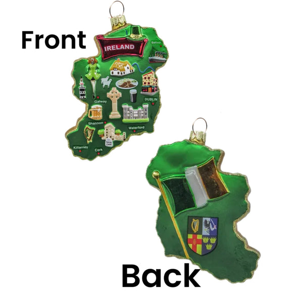 Double Sided Ireland Map Ornament