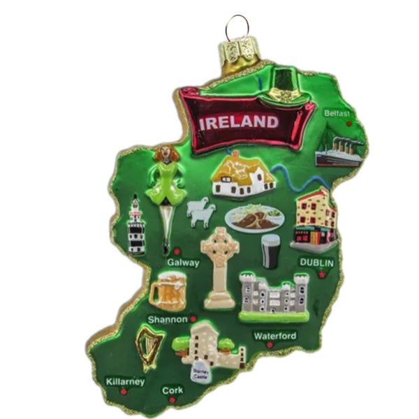 Double Sided Ireland Map Ornament
