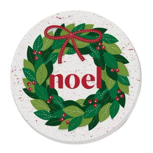 Noel Wreath Coasters, Set Of 4