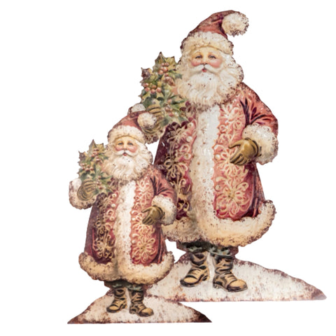Assorted Santa With Holly Stand Up Figurine, INDIVIDUALLY SOLD