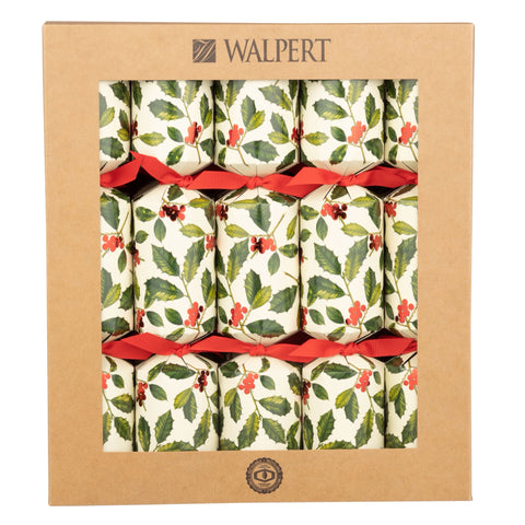 Antique Holly Crackers, Set Of 10